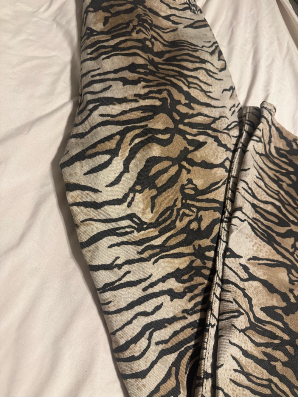 Fashion Nova Tiger Stripe Pants - Brown & Black
